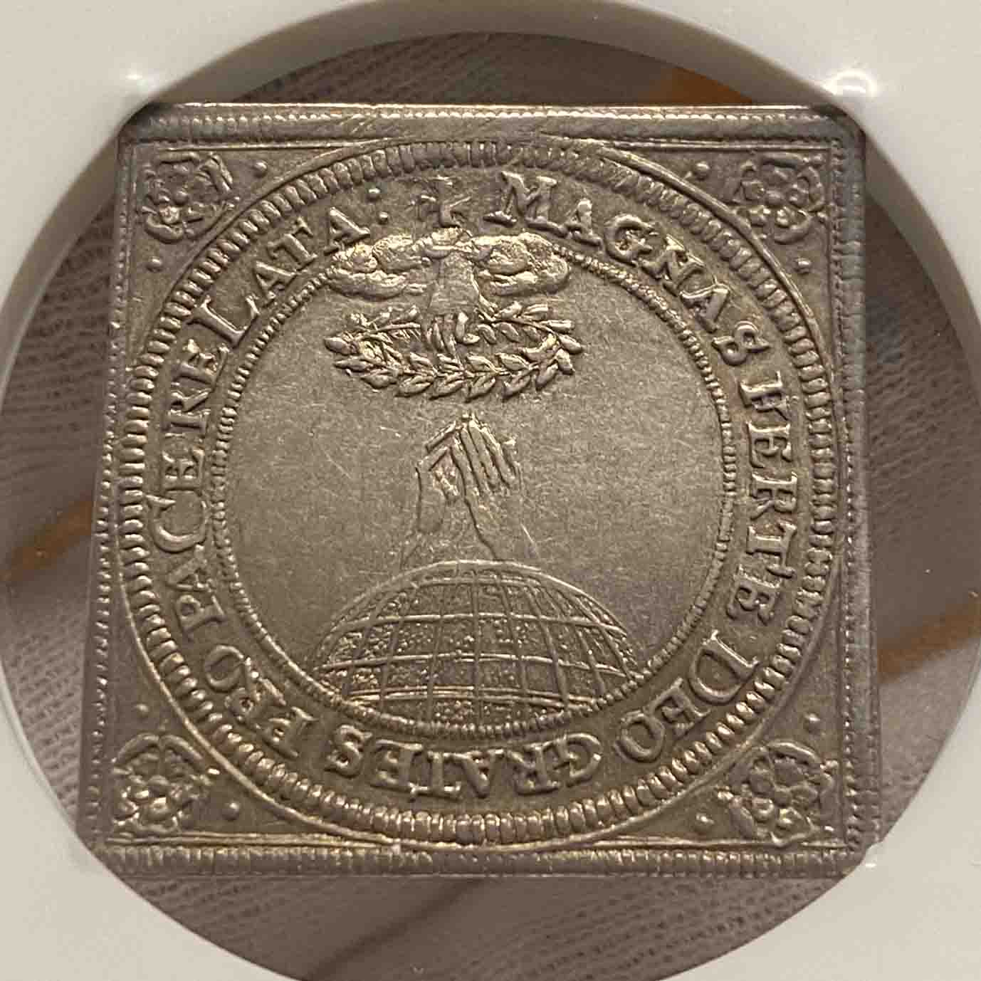 Holy Roman Empire 1650 Nurnberg Klippe 3 Ducat (Pattern) AU-55